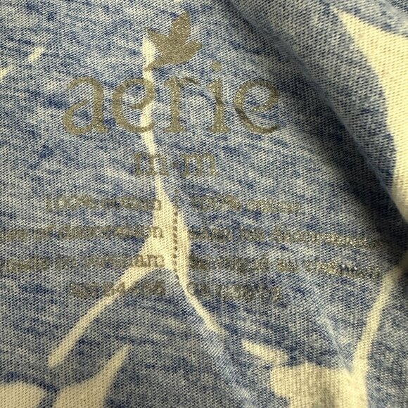 Aerie Womens Size M Floral Print Blue White Tank Top Sleeveless Casual - Picture 3 of 4